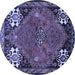 Round Persian Blue Traditional Rug, tr907blu