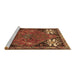 Sideview of Machine Washable Persian Brown Traditional Rug, wshtr907brn