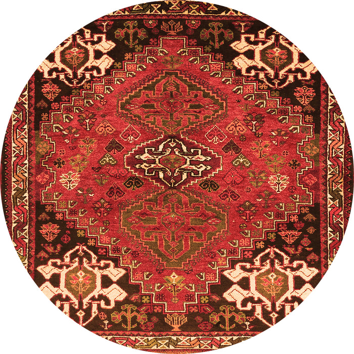 Square Persian Orange Traditional Rug, tr907org