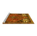 Sideview of Machine Washable Persian Yellow Traditional Rug, wshtr907yw