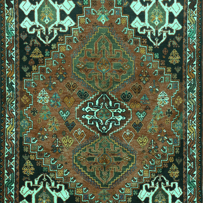 Machine Washable Persian Turquoise Traditional Area Rugs, wshtr907turq