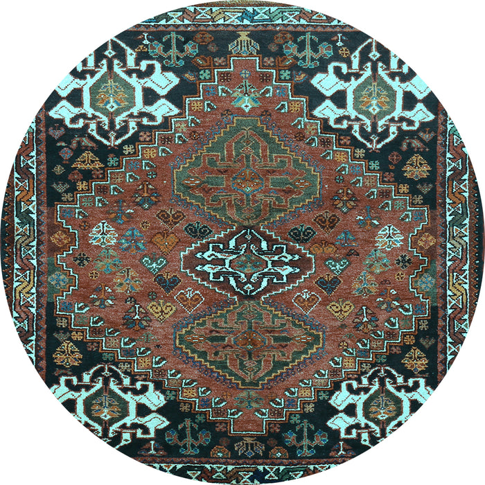 Round Persian Light Blue Traditional Rug, tr907lblu