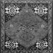 Round Machine Washable Persian Gray Traditional Rug, wshtr907gry