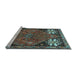 Sideview of Machine Washable Persian Light Blue Traditional Rug, wshtr907lblu