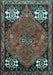 Machine Washable Persian Light Blue Traditional Rug, wshtr907lblu