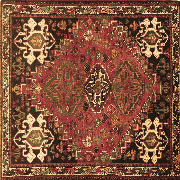 Square Persian Brown Traditional Rug, tr907brn