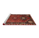 Sideview of Machine Washable Traditional Tomato Red Rug, wshtr908