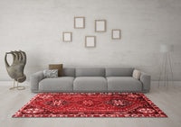 Machine Washable Persian Red Traditional Rug, wshtr908red