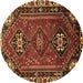 Round Persian Brown Traditional Rug, tr908brn