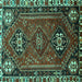 Square Persian Turquoise Traditional Rug, tr908turq
