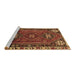 Sideview of Machine Washable Persian Brown Traditional Rug, wshtr908brn