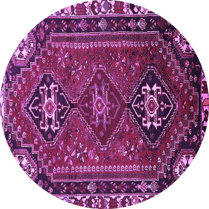 Round Persian Purple Traditional Rug, tr908pur