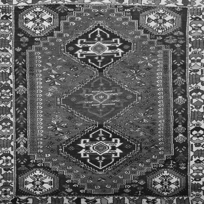 Round Machine Washable Persian Gray Traditional Rug, wshtr908gry