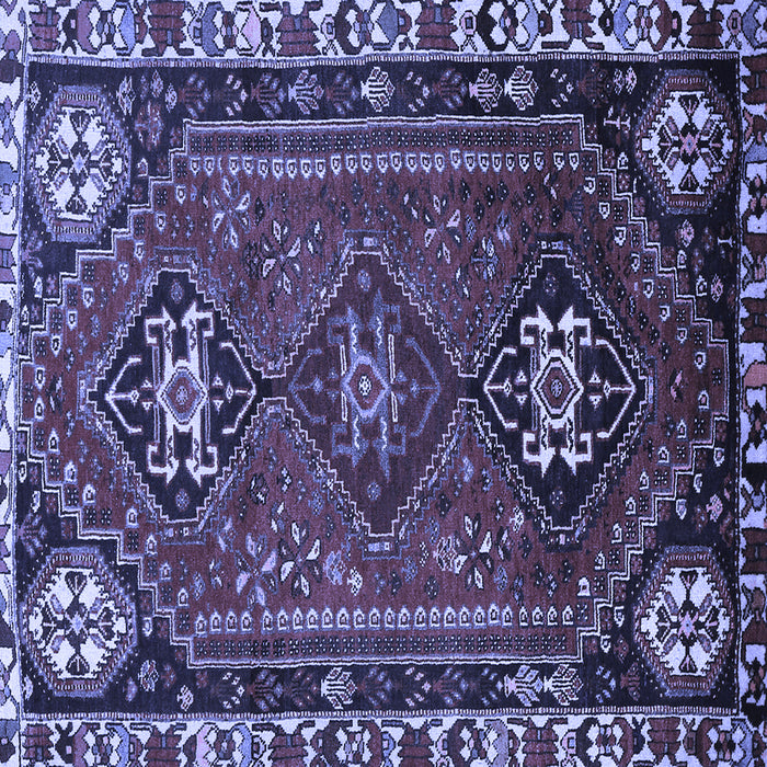 Square Machine Washable Persian Blue Traditional Rug, wshtr908blu