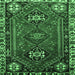 Square Machine Washable Persian Emerald Green Traditional Area Rugs, wshtr908emgrn