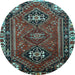 Round Persian Light Blue Traditional Rug, tr908lblu
