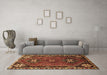 Machine Washable Persian Brown Traditional Rug in a Living Room,, wshtr908brn