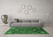 Machine Washable Persian Emerald Green Traditional Area Rugs in a Living Room,, wshtr908emgrn