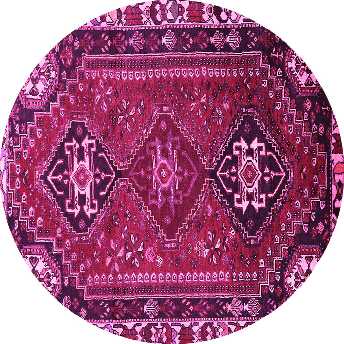Round Persian Pink Traditional Rug, tr908pnk