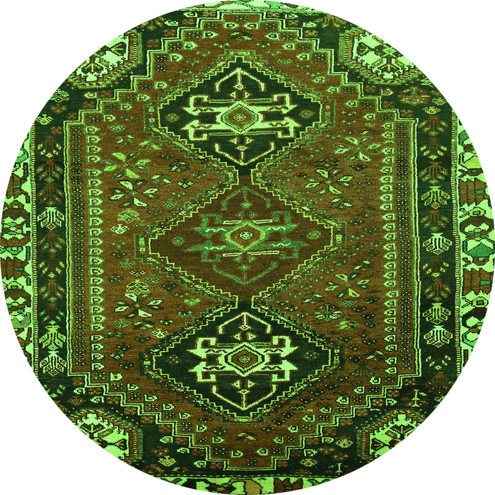 Square Persian Green Traditional Rug, tr908grn