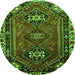 Square Persian Green Traditional Rug, tr908grn