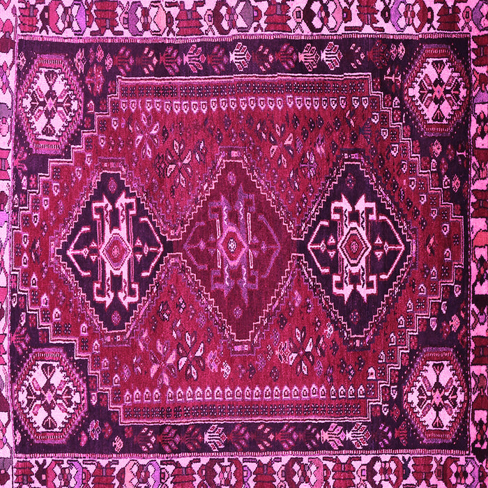 Square Machine Washable Persian Pink Traditional Rug, wshtr908pnk