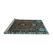 Sideview of Machine Washable Persian Light Blue Traditional Rug, wshtr908lblu