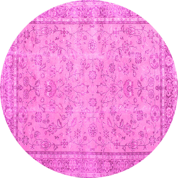 Round Persian Pink Traditional Rug, tr909pnk