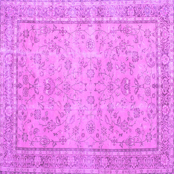 Square Machine Washable Persian Purple Traditional Area Rugs, wshtr909pur