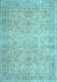 Machine Washable Persian Light Blue Traditional Rug, wshtr909lblu