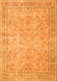 Serging Thickness of Machine Washable Persian Orange Traditional Area Rugs, wshtr909org