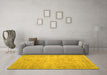 Machine Washable Persian Yellow Traditional Rug in a Living Room, wshtr909yw