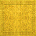 Square Persian Yellow Traditional Rug, tr909yw