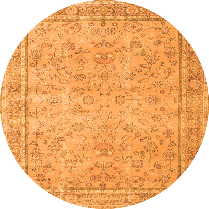 Square Persian Orange Traditional Rug, tr909org