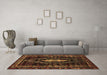 Machine Washable Persian Brown Traditional Rug in a Living Room,, wshtr90brn