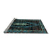 Sideview of Machine Washable Persian Light Blue Traditional Rug, wshtr90lblu