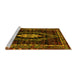 Sideview of Machine Washable Persian Yellow Traditional Rug, wshtr90yw