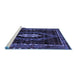 Sideview of Machine Washable Persian Blue Traditional Rug, wshtr90blu