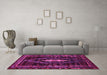 Machine Washable Persian Pink Traditional Rug in a Living Room, wshtr90pnk