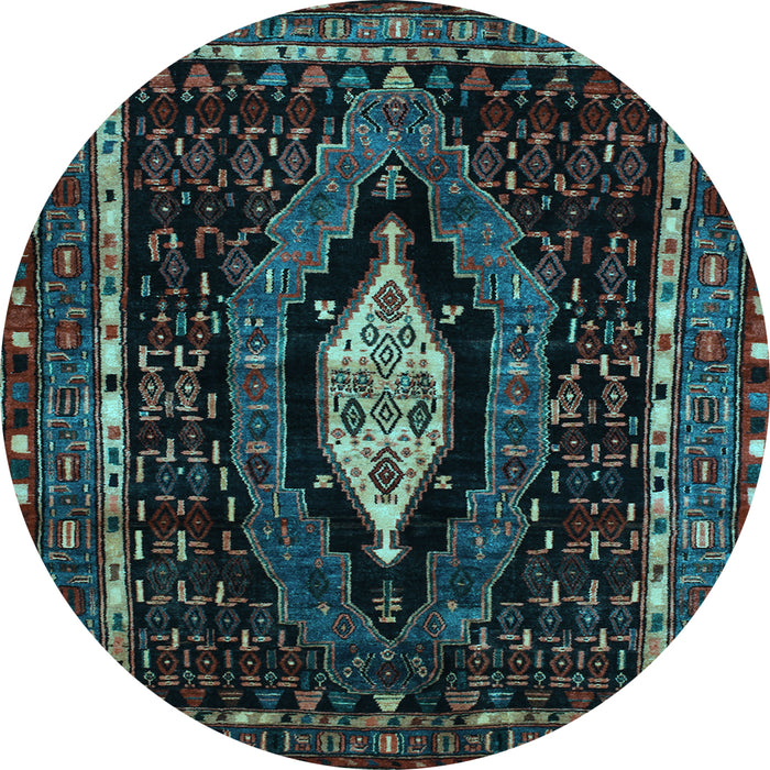 Round Persian Light Blue Traditional Rug, tr90lblu