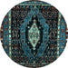 Round Persian Light Blue Traditional Rug, tr90lblu