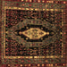 Square Machine Washable Persian Brown Traditional Rug, wshtr90brn