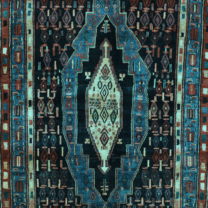 Machine Washable Persian Light Blue Traditional Rug, wshtr90lblu