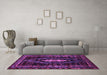 Machine Washable Persian Purple Traditional Area Rugs in a Living Room, wshtr90pur