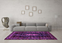 Machine Washable Persian Purple Traditional Rug, wshtr90pur