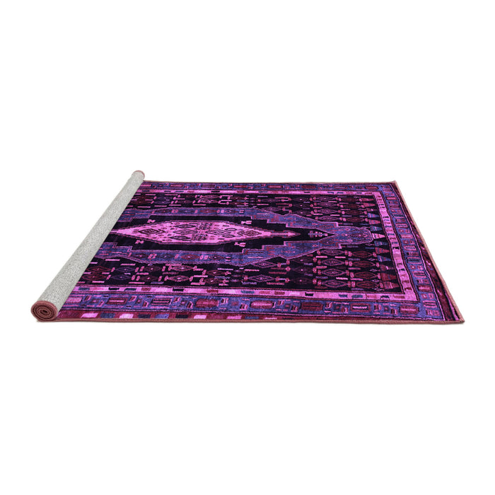 Sideview of Machine Washable Persian Purple Traditional Area Rugs, wshtr90pur