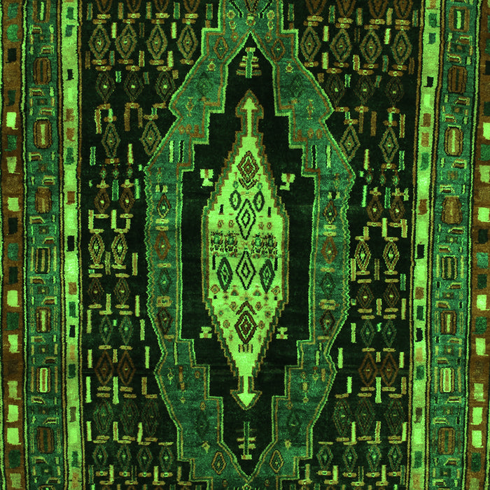 Serging Thickness of Machine Washable Persian Green Traditional Area Rugs, wshtr90grn