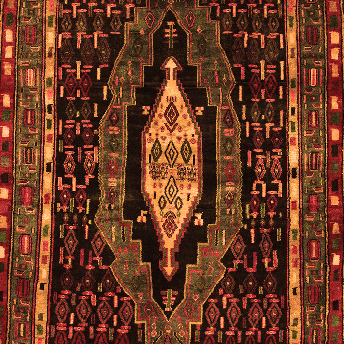 Serging Thickness of Machine Washable Persian Orange Traditional Area Rugs, wshtr90org