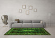 Machine Washable Persian Green Traditional Area Rugs in a Living Room,, wshtr90grn