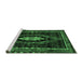 Sideview of Machine Washable Persian Emerald Green Traditional Area Rugs, wshtr90emgrn